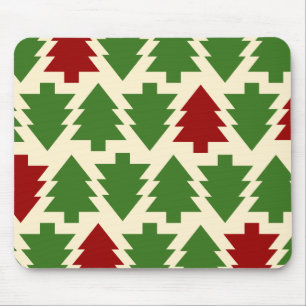 クリスマスツリー ホリデーパターン マウスパッド