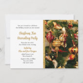 クリスマスツリー ホリデーパーティーの装飾 招待状 (正面)