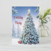 クリスマスツリー ホリデーパーティー招待状 招待状 (スタンド正面)