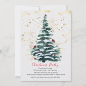 クリスマスツリー ホリデーパーティー招待状 招待状 (正面)