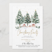 クリスマスツリー ホリデーパーティー 招待状 (正面/裏面)