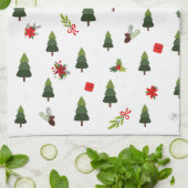 クリスマスツリー&ボウ キッチンタオル (折り畳み)