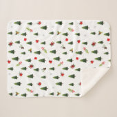 クリスマスツリー&ボウ シェルパブランケット (正面(横))