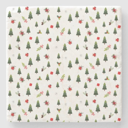クリスマスツリー&ボウ ストーンコースター (正面)