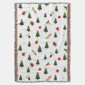 クリスマスツリー&ボウ スローブランケット (正面縦)
