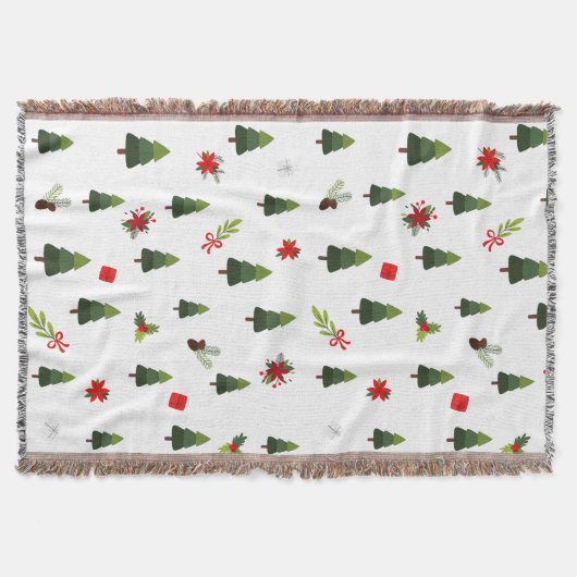 クリスマスツリー&ボウ スローブランケット (正面)