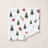 クリスマスツリー&ボウ バスタオルセット (ウォッシュタオル)
