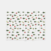 クリスマスツリー&ボウ フリースブランケット (正面(横))