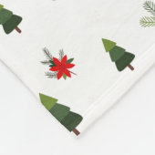 クリスマスツリー&ボウ フリースブランケット (角)