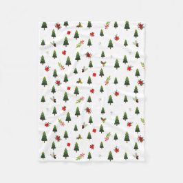 クリスマスツリー&ボウ フリースブランケット