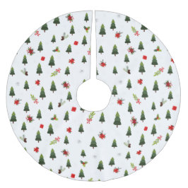 クリスマスツリー&ボウ ブラッシュドポリエステルツリースカート