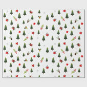 クリスマスツリー&ボウ ラッピングペーパー (フラット)