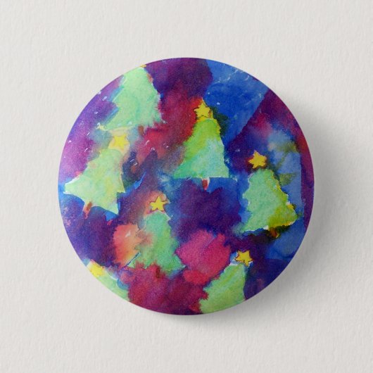 クリスマスツリー、ボタン 缶バッジ (正面)