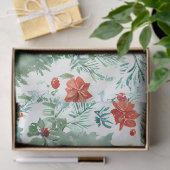 クリスマスツリー、ポインセチア、ホリー、パイン・デコ 薄葉紙 (ギフト)