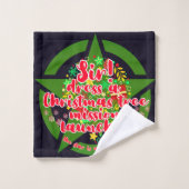 クリスマスツリー、ミッション、陸軍 バスタオルセット (ウォッシュタオル)