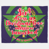 クリスマスツリー、ミッション、陸軍 フリースブランケット (正面(横))