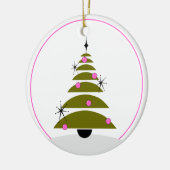 クリスマスツリー – ミッドセンチュリーモダンシェイプ セラミックオーナメント (左)