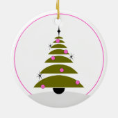 クリスマスツリー – ミッドセンチュリーモダンシェイプ セラミックオーナメント (裏面)