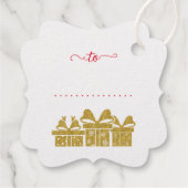 クリスマスツリー |ミニマリスト |金ゴールドグリッター フェイバータグ (裏面)