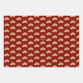 クリスマスツリー |ミニマリスト |金ゴールドグリッター ラッピングペーパーシート (正面3)