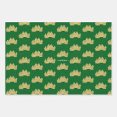 クリスマスツリー |ミニマリスト |金ゴールドグリッター ラッピングペーパーシート (正面2)