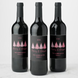 クリスマスツリー メリーアンドブレスド カスタム ワインラベル