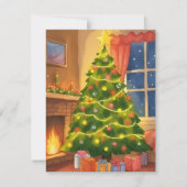 クリスマスツリー | メリークリスマスの絵画 シーズンカード (正面)