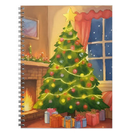 クリスマスツリー | メリークリスマスの絵画 ノートブック