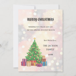 クリスマスツリー　メリークリスマスカード 招待状