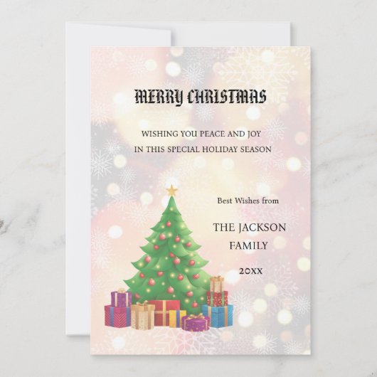 クリスマスツリー メリークリスマスカード 招待状 (正面)