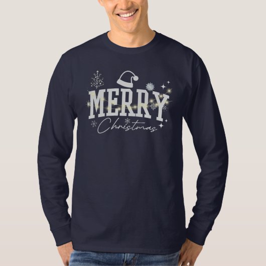 クリスマスツリー – メリークリスマスデザインTシャツ Tシャツ (正面)