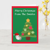 クリスマスツリー メリークリスマス カード (黄色い花)