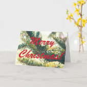 クリスマスツリー メリークリスマス カード (黄色い花)