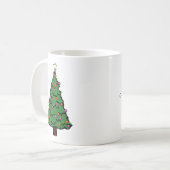 クリスマスツリー、メリークリスマス! コーヒーマグカップ (正面左)