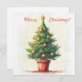 クリスマスツリー.メリークリスマス! シーズンカード (正面/裏面)