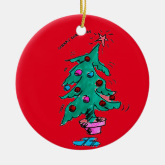 クリスマスツリー-メリークリスマス セラミックオーナメント