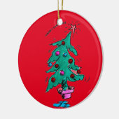 クリスマスツリー-メリークリスマス セラミックオーナメント (左)