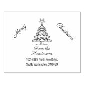 クリスマスツリー、メリークリスマス、名前と住所 ラバースタンプ (インプリント)