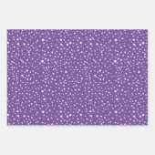 クリスマスツリー「メリークリスマス」雪の紫 ラッピングペーパーシート (正面2)