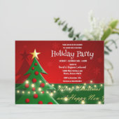 クリスマスツリー、ライト、クリスマスパーティー 招待状 (スタンド正面)