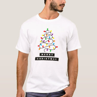 クリスマスツリー ライト デザイン Tシャツ