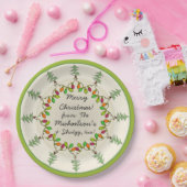 クリスマスツリー&ライト(パーソナライズされたギフトプレート) ペーパープレート (パーティー)