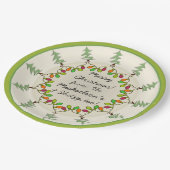 クリスマスツリー&ライト(パーソナライズされたギフトプレート) ペーパープレート (アングル)