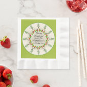 クリスマスツリー&ライト(パーソナライズされたギフトプレート) 縁ありランチョンナプキン (インサイチュ)