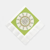 クリスマスツリー&ライト(パーソナライズされたギフトプレート) 縁ありランチョンナプキン (角)