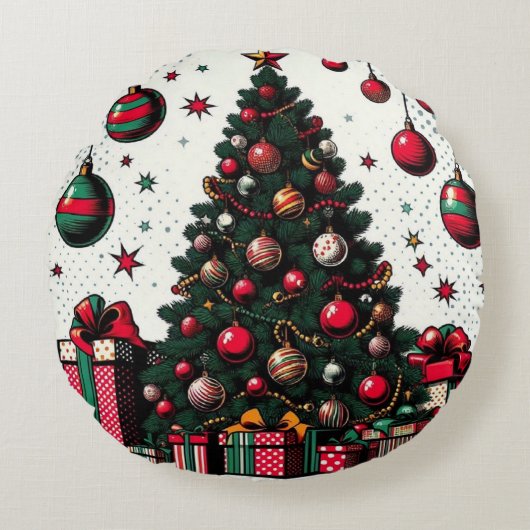 クリスマスツリー ラウンドクッション (正面)