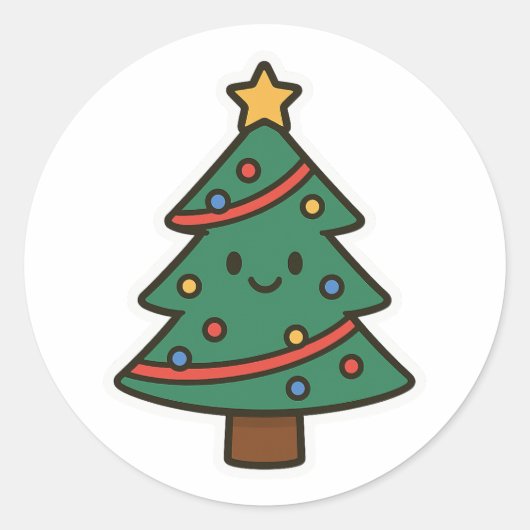 クリスマスツリー ラウンドシール (正面)