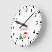 クリスマスツリー ラウンド壁時計 (傾斜)