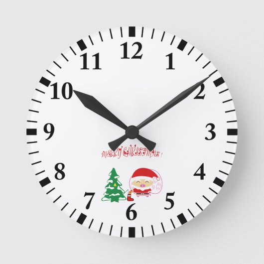 クリスマスツリー ラウンド壁時計 (正面)