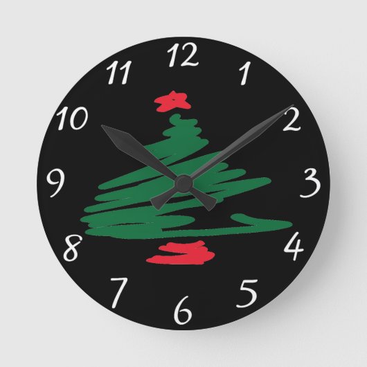 クリスマスツリー ラウンド壁時計 (正面)
